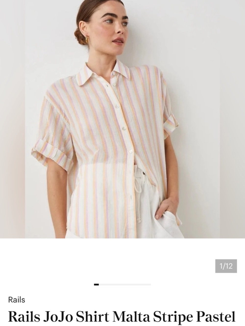 Rails JoJo Pastel Stripe Button-Down Shirt - Pink, Yellow, Blue